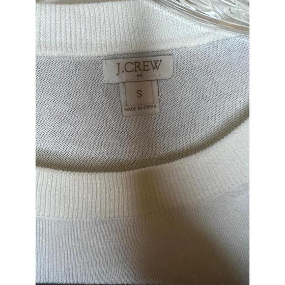 J.CREW Sweater Womens Size Small White Blue Red Anchor Striped Preppy Coastal - Picture 2 of 7